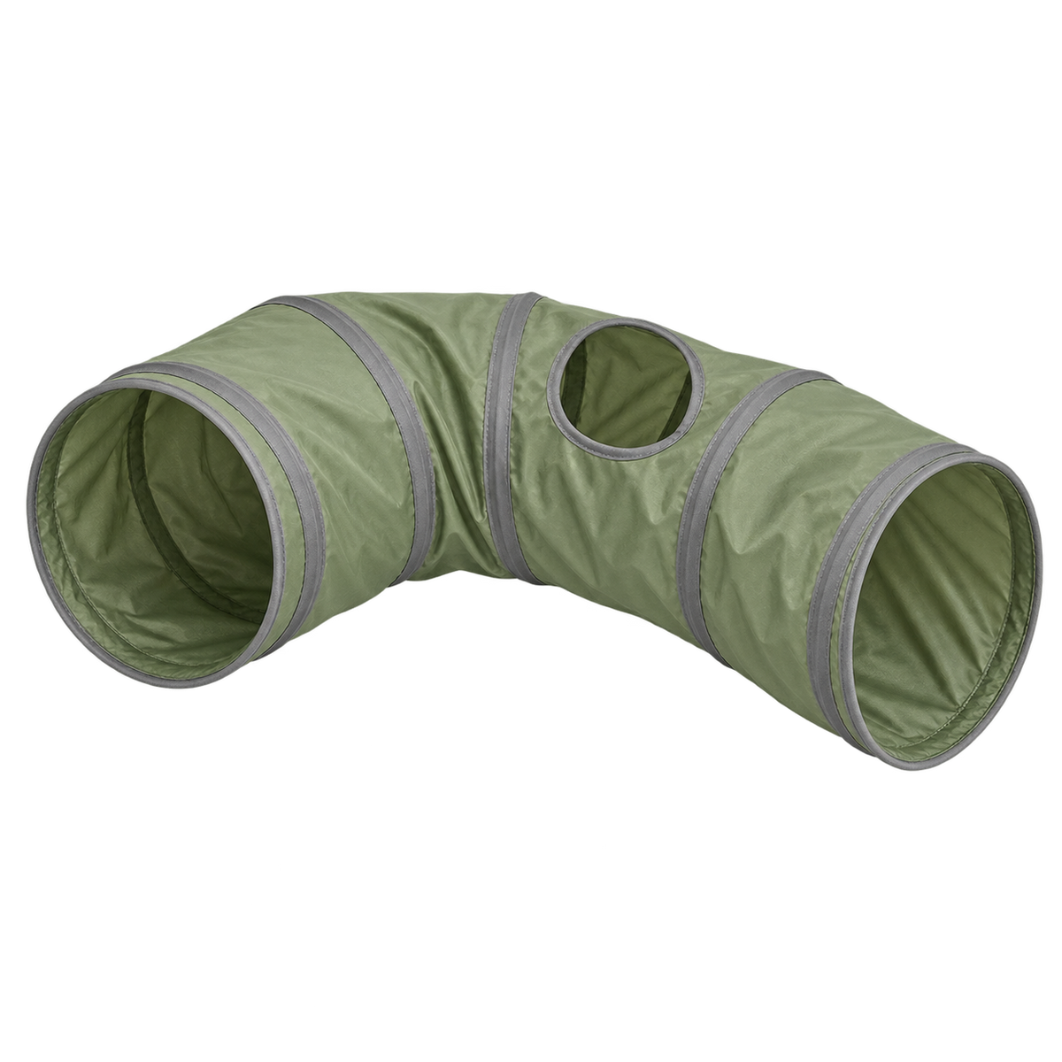 Propuesta orientativa de Túnel plegable de juego para gatos sobre fondo transparente