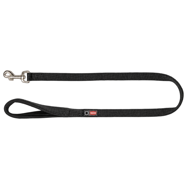 Trixie Premium — correa negra con asa acolchada